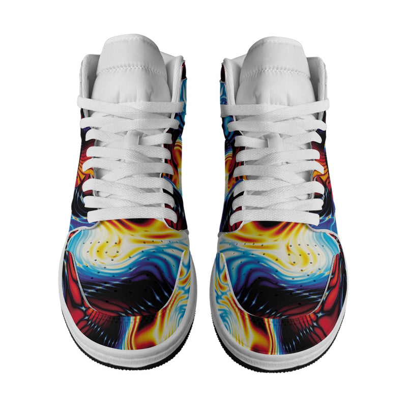 Psychedelic Festival Men's Synthetic Leather Stitching Shoes - kayzers