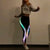 Shiny Holographic 3D Print High Waist Long Pencil Pants - kayzers