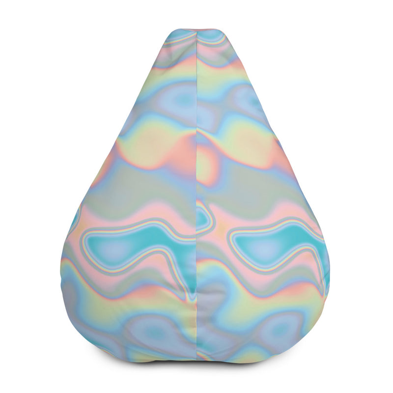 Pink Green Holographic iridescence Ombre Cloud Bean Bag Chair Cover - kayzers