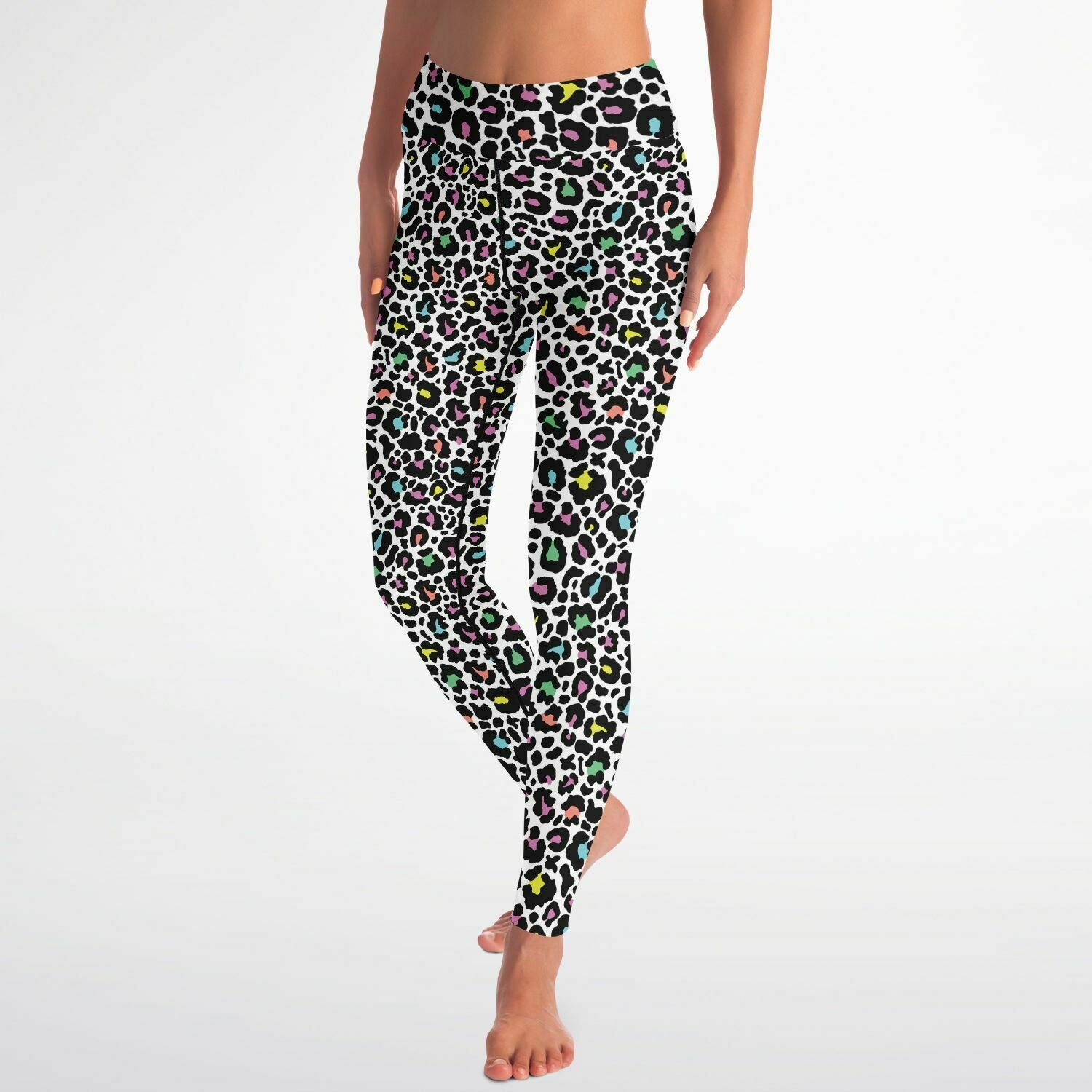 Colorful Leopard Print Women's Yoga Leggings - kayzers