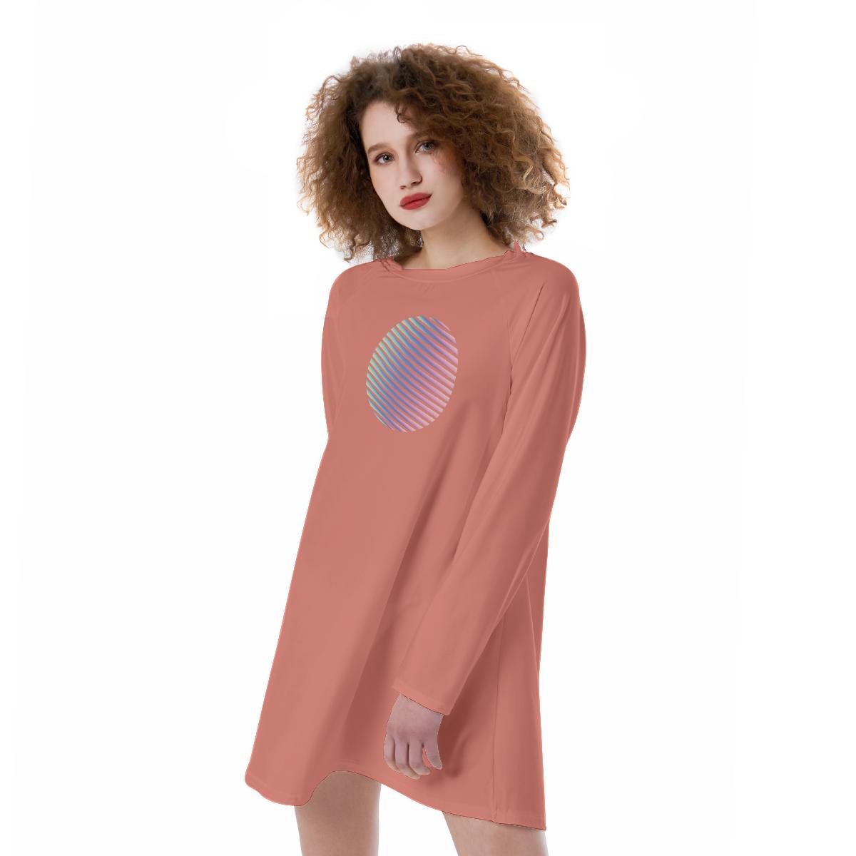 Blush Beauty Coral Print Women's Raglan Sleeve Dress