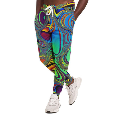 Sporty Abstract Liquid Ripple Waves Texture Graphic Psychedelic Joggers - kayzers