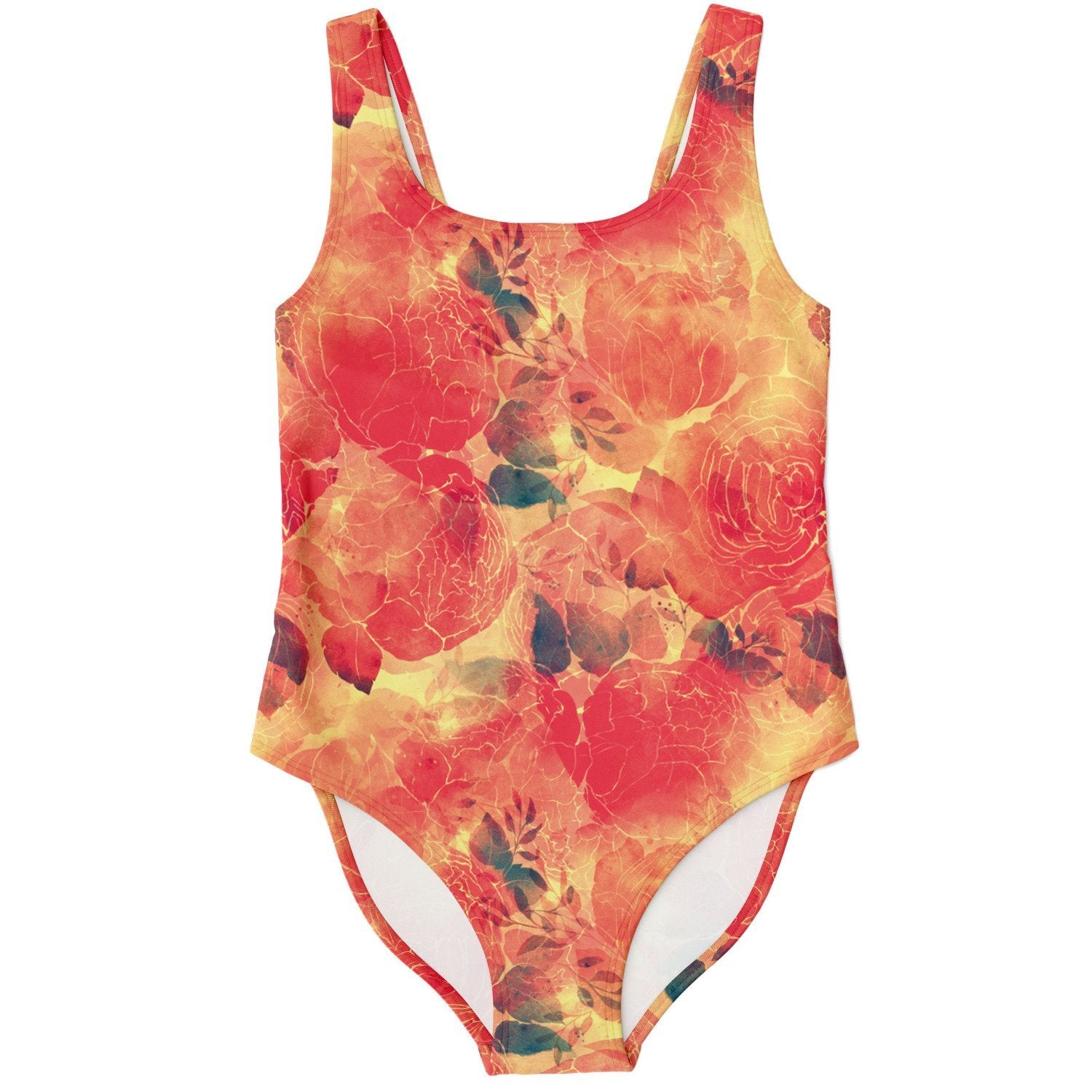 Shabby Chic Rose Pattern One Piece Swimsuit - kayzers