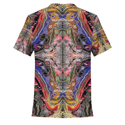 Abstract Psychedelic Trippy DMT Sacred Geometry Agate Marble Pattern T Shirt Unisex