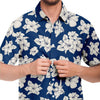 White Hibiscus Flowers Print Floral Tropical Men's Button Down Shirt, Hawaiian Beach Shirt - kayzers