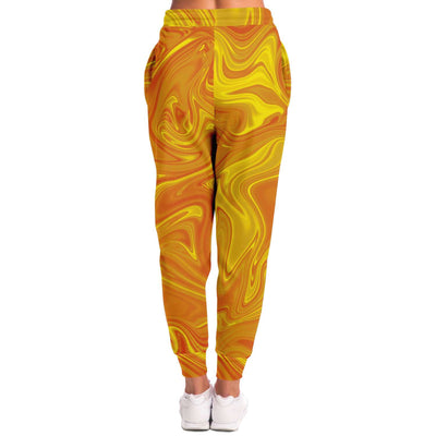 Golden Liquid Paint Swirls Psychedelic Waves Unisex Fashion Joggers - kayzers