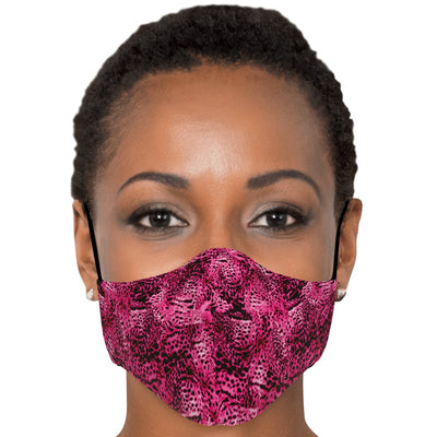 Pink Animal Leopard Print Women's Girl Children Adjustable Face Mask With Filter - kayzers