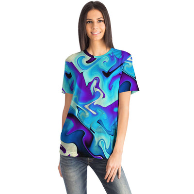 Purple Blue Urban Camo Street Style Psychedelic Liquid Waves Paint Edm Men Women T-shirt - kayzers