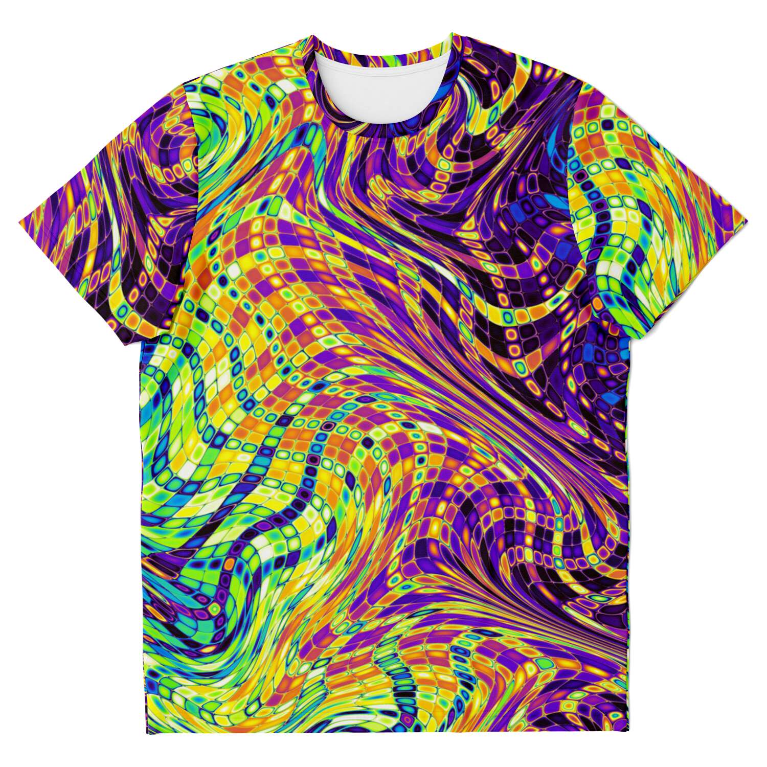 Abstract Psychedelic Waves Edm String Color Retro Men Women T-shirt - kayzers