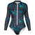 Blue Sky Galaxy Stars Space Abstract Clouds Print Long Sleeve Bodysuit With Uv Protection - kayzers