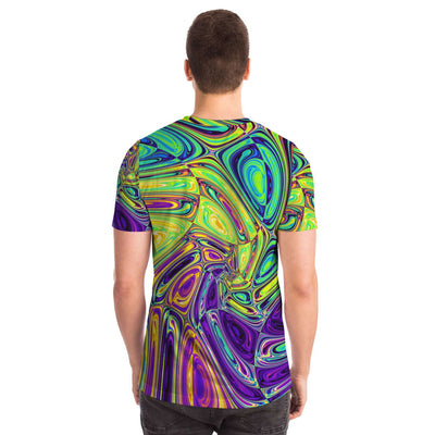 Abstract Psychedelic Art Paint Splash Liquid Cells Men Women T-shirt - kayzers