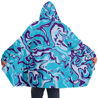 Blue Purple Camo Style Animal Print Unisex Cloak, Urban Camo Liquid Leopard Design Unisex Cloak - kayzers