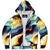 Abstract Art Marble Pattern Mosaic Psychedelic Unisex Microfleece Zip Up Hoodie - kayzers