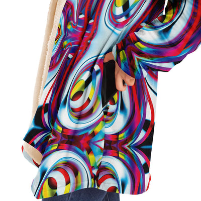 Rave Festival Tropical Wavy Stripes Tropical Colors Unisex Cloak - kayzers