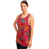 Red Liquid Abstract Sunset Paint Yellow Ombre Holographic Iridescence Unisex Tank Top - kayzers