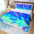 Pink Blue Mint Green Hues Ombre Iridescence Holographic Paint Abstract Three Piece Duvet Cover Set