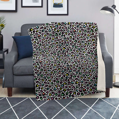 Colorful Leopard Print Microfleece Blanket - kayzers