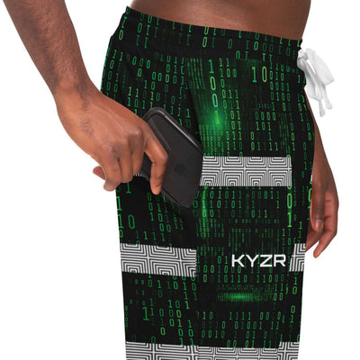 Binary Code Matrix Glitch Unisex Fleece Fashion Joggers - kayzers