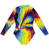 Colorful Psychedelic Rainbow Pinch Swirl Trippy Long Sleeve Bodysuit - kayzers