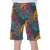 Tropical Floral Bird Beach Hawaiian Print Men's Beach Shorts