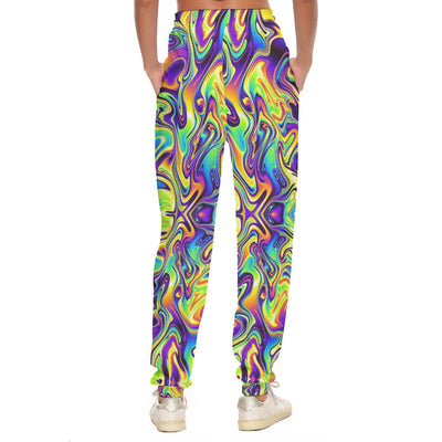 Liquid Paint Psychedelic Trippy Lsd Dmt Waves Swirls Abstract Print Women's Casual Pants
