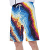 Marble Print Mosaic Abstract Colorful Hawaiian Print Men's Beach Shorts