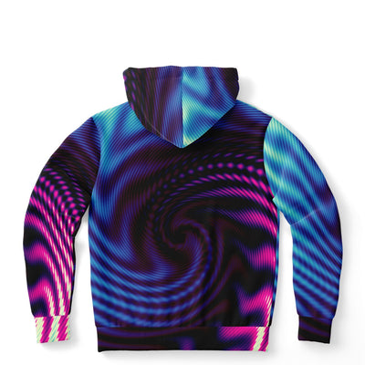 Sporty Abstract Waves Texture Graphic Psychedelic Pullover Hoodie - kayzers