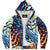 Abstract Psychedelic Waves Edm String Color Retro Microfleece Zip Up Hoodie - kayzers
