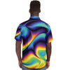 Holographic Iridescence Colorful Psychedelic Men's Button Down Shirt - kayzers