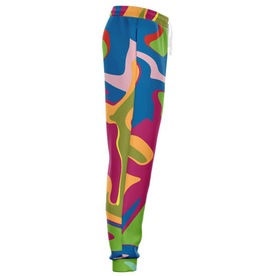Colorful Abstract Liquid Camo Print Unisex Joggers, Multi Color Sweatpants - kayzers
