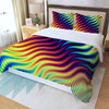 Colorful Waves Abstract Light Ombre Psychedelic Print Three Piece Duvet Cover Set