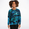 Blue Tint Floral Kids Fashion Sweatshirt - kayzers