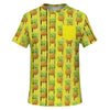 Tropical Beach Summer Pineapples Pocket T Shirt