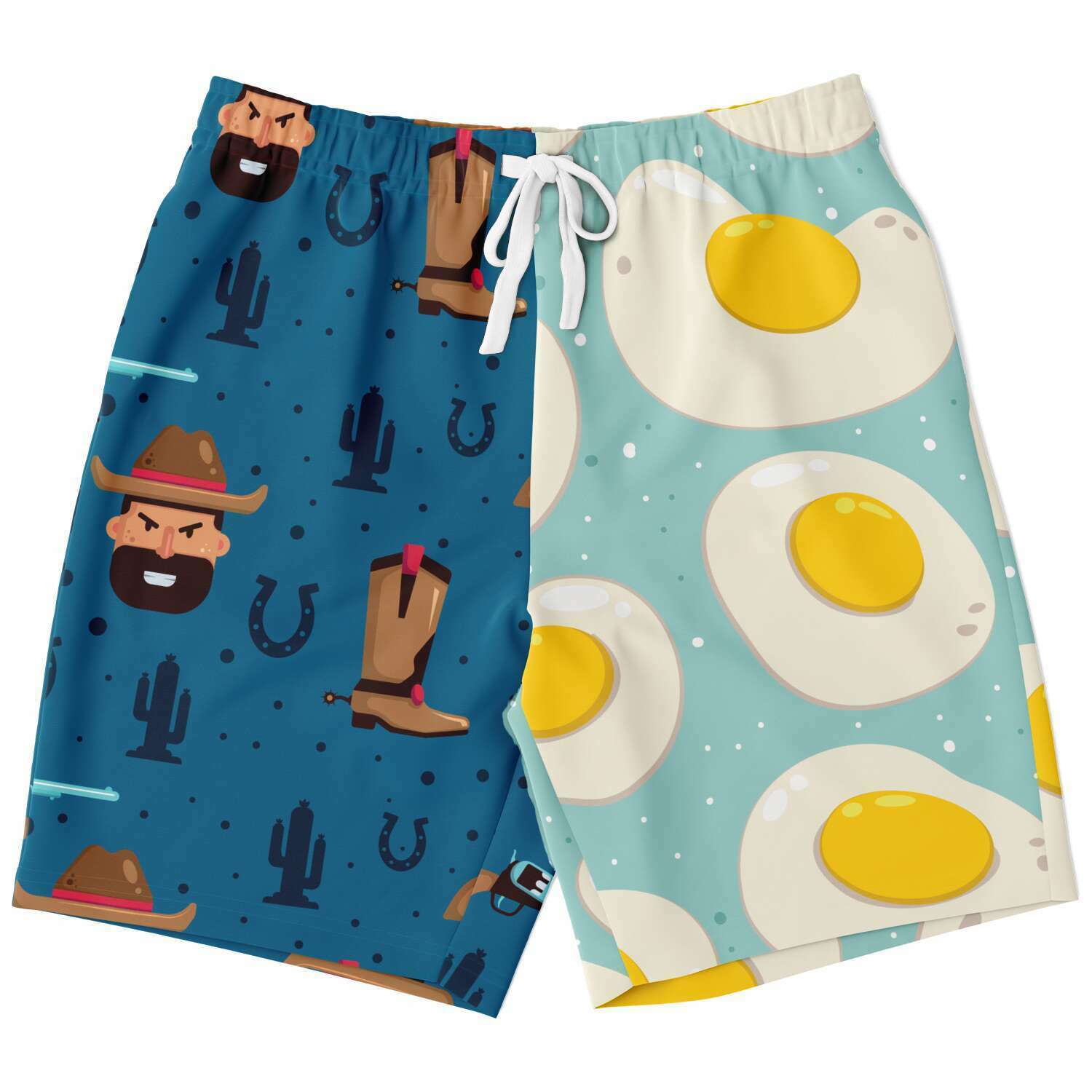 Cowboy And Eggs Fashion Long Shorts For Men - kayzers