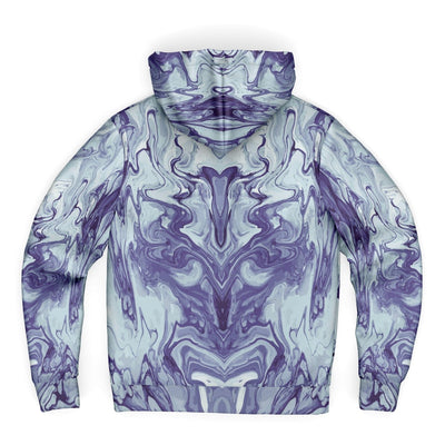Abstract Spiral Liquid Holographic Blue Marble Hoodie Zip Up