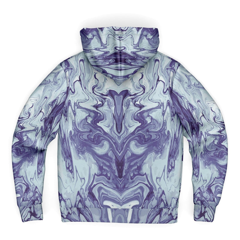 Abstract Spiral Liquid Holographic Blue Marble Hoodie Zip Up