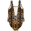 Real Leopard Animal Print One Piece Swimsuit