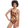Abstract Snake Print One Piece Swimsuit