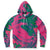 Pink Green Paint Splash Psychedelic Pop Art Waves Swirls Twirl Bright Colors Lsd Dmt Unisex Fashion Hoodie - kayzers