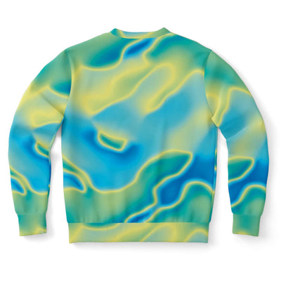 Blue Mint Green Abstract Holographic Iridescence Sweatshirt - kayzers