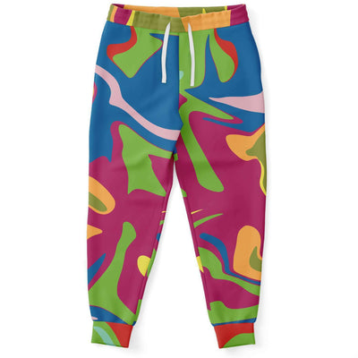 Colorful Abstract Liquid Camo Print Unisex Joggers, Multi Color Sweatpants - kayzers