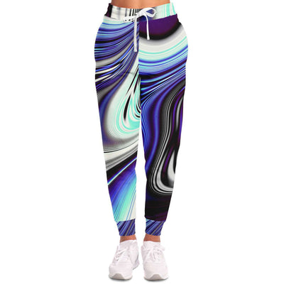 Blue Hues Waves Fractals Waves Abstract Art Psychedelic Galactic Men Women Joggers - kayzers