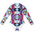Rave Festival Wavy Stripes Tropical Colors Long Sleeve Zipper Bodysuit - kayzers