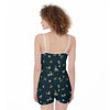 Elegant Floral Print Jumpsuit Romper Women's Suspender Shorts