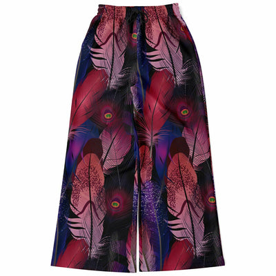 Peacock Feathers Print Flare Joggers - kayzers