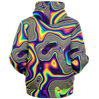 Abstract Fractals Psychedelic Cells Dmt Lsd Trippy Paint Microfleece Zip Up Hoodie - kayzers