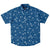 Classic Blue Beach Silhouette Sailboat Floral Island Palm Trees Pattern Print Men's Button Down Shirt, Hawaiian Shirt - kayzers