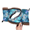Sapphire Blue Aurora Borealis Print Men's Martin Short Boots - kayzers