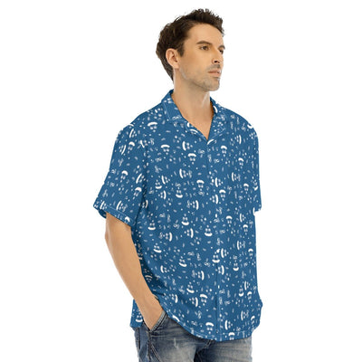 Beach Print Men's Hawaiian Shirt With Button Closure - kayzers