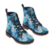 Sapphire Blue Aurora Borealis Print Men's Martin Short Boots - kayzers